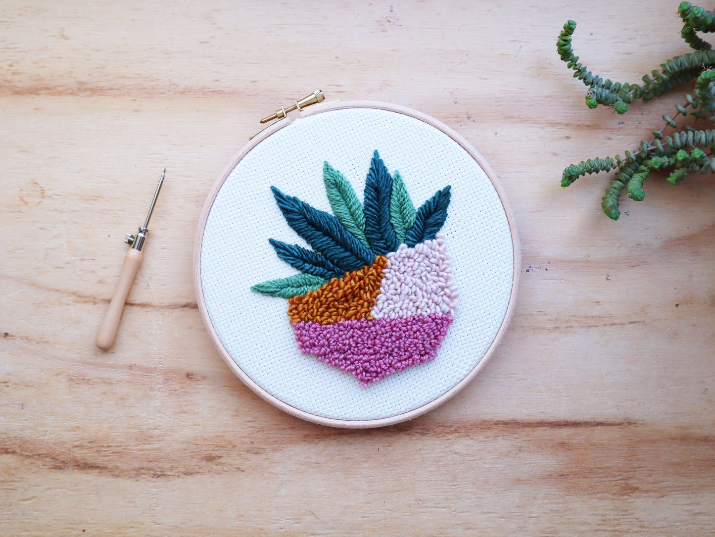 Beginner Succulent Punch Needle Kit